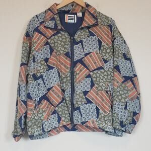 EVR Div Rousso Silk Paisley Ascot Patchwork‎ Oversized Jacket Vintage Womens Med